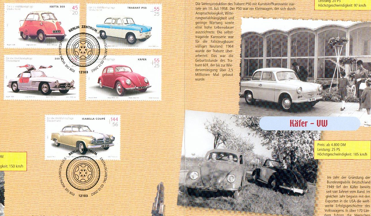 Germany big FDC folder VW Käfer beetle Trabant fw70 2  