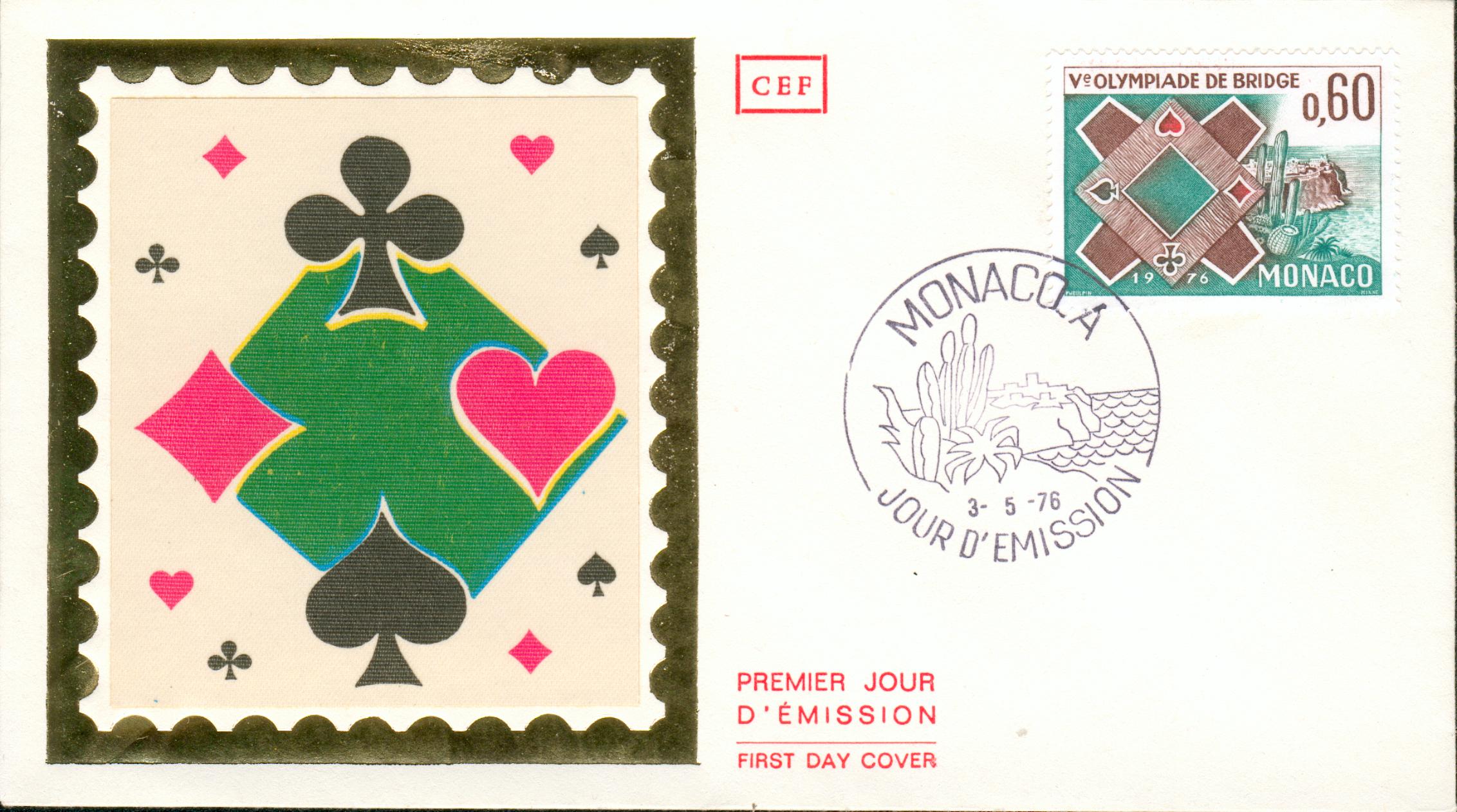 Monaco Michel Nr. 1220 on FDC Bridge playing cards gc59 | eBay